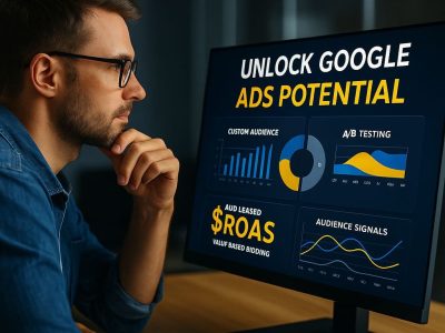 Expert reviewing advanced Google Ads strategy on dashboard, 2025