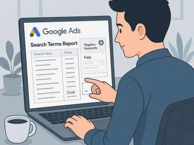 Google Ads specialist managing negative keywords in Google Ads to eliminate wasted spend and improve ad relevance.